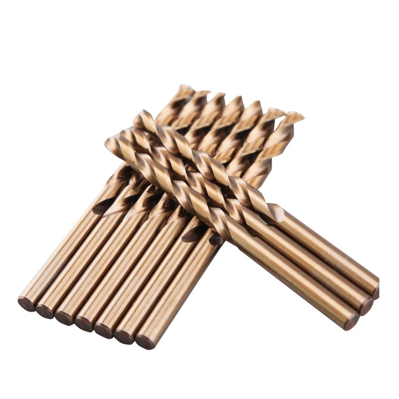 LU&MN 1/4" M35 Cobalt HSS Jobber Length Twist Drill Bit with Straight Shank,Heavy Duty, Pack of 10 PCS, Drilling for Cast Iron, Heat-Treated Steel, Stainless Steel and Other Hard Materials by LU&MN - Image 4